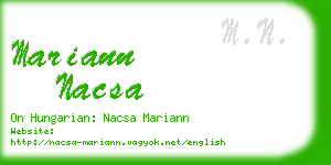 mariann nacsa business card